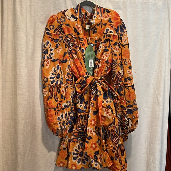 FarmRio yellow pineapple mini dress NWT - Picture 7 of 7